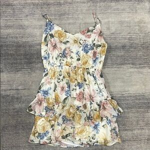Floral Mini Dress with Ruffle Hem